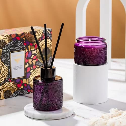 Zestaw świeca sojowa + dyfuzor zapachowy 2w1 LAVENDER