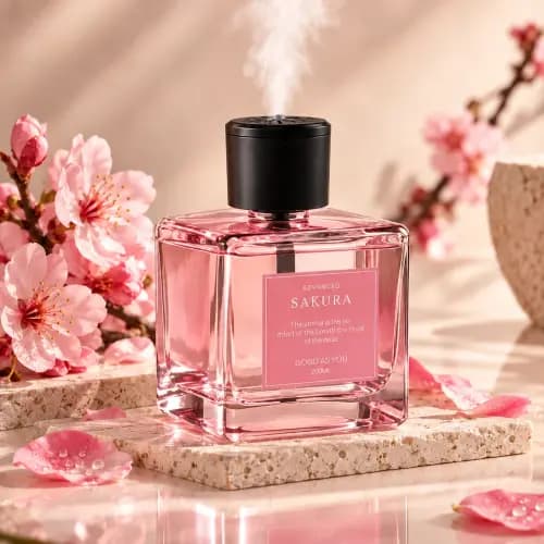 Perfumy do wnętrz Sakura 200 ml – elektryczny dyfuzor USB, 4 tryby
