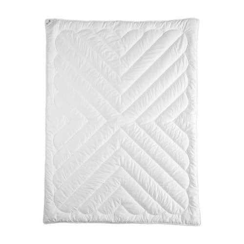 Kołdra z wełny alpaki całoroczna 140x200 – 400 g/m², biała lamówka