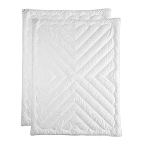 Komplet kołder z wełny alpaki 4 pory roku 140x200 – 200 + 400 g/m², biała lamówka